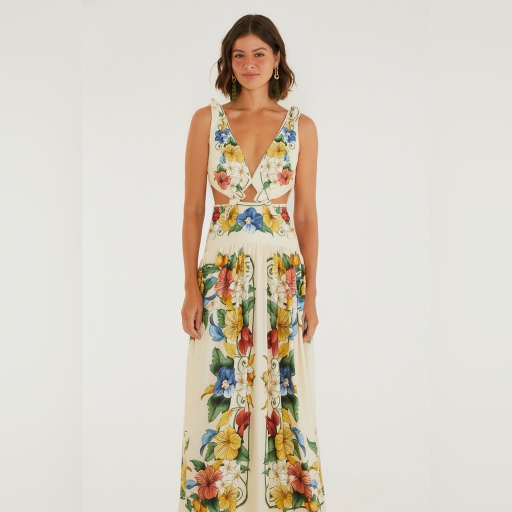 SOLD FARM Rio Floral Cutout Maxi Dress